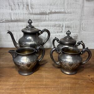 Vintage 1981 Britannia Metal Co. Silver Tea Set Of 4